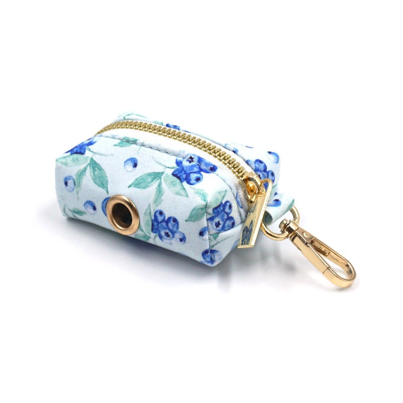 Bella Blueberry Collar, Harness, Leash, Bow, and Waste Bag Holder