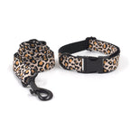 Leaping Leopard Collar, Bow/Bowtie, Leash, Harness, and Waste Bag Holder