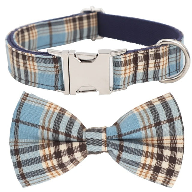 Boyd Plaid Collar, Bow Tie, and Leash