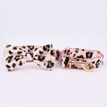 Lea Leopard Collar, Flower, and Leash