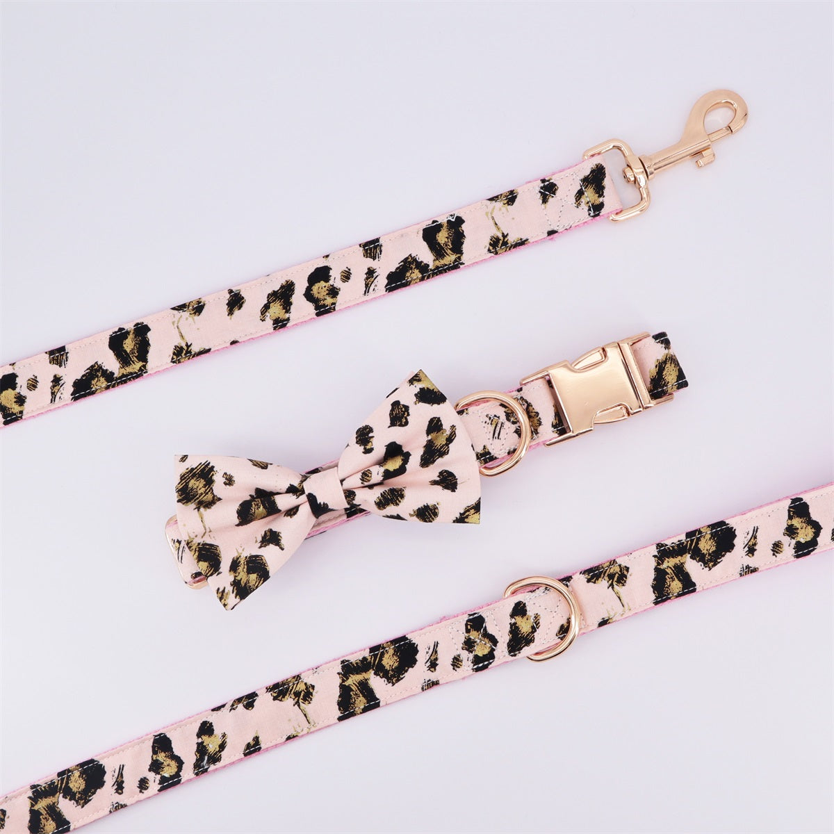 Lea Leopard Collar, Flower, and Leash
