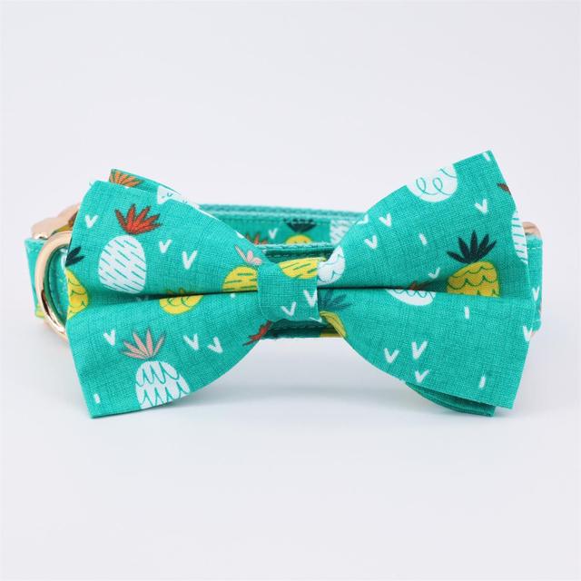 Double Take Pineapple Collar, Bow/Bowtie, Flower, Leash, and Bandana