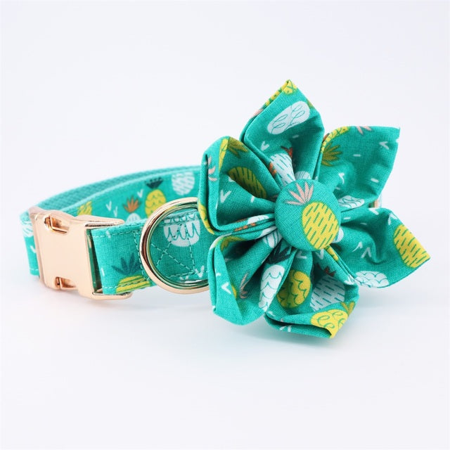 Double Take Pineapple Collar, Bow/Bowtie, Flower, Leash, and Bandana
