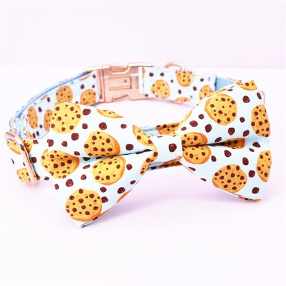 Cookie Monster Collar, Bow, and Leash detail view | Cutie Paw Co.