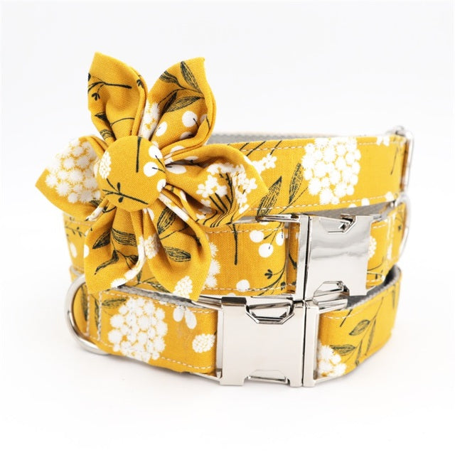 Pippy floral Collar, Bow, Leash, and Harness