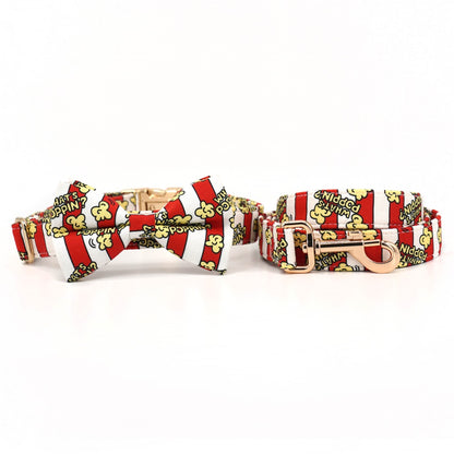 Whats Poppin? Collar, Leash, and Bow/Bowtie