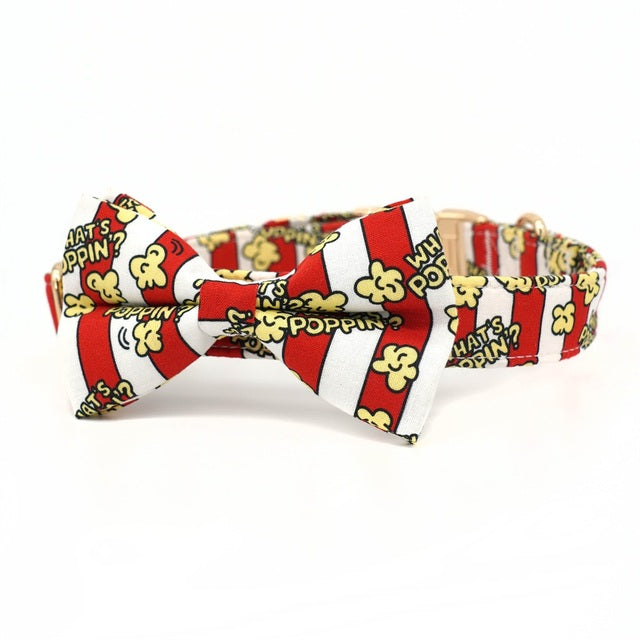 Whats Poppin? Collar, Leash, and Bow/Bowtie