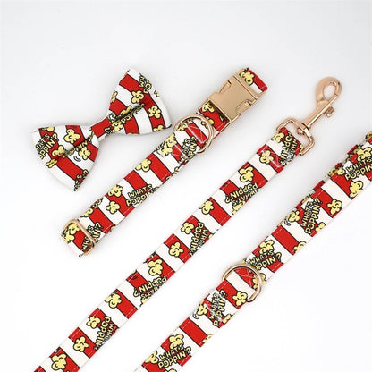 Whats Poppin? Collar, Leash, and Bow/Bowtie