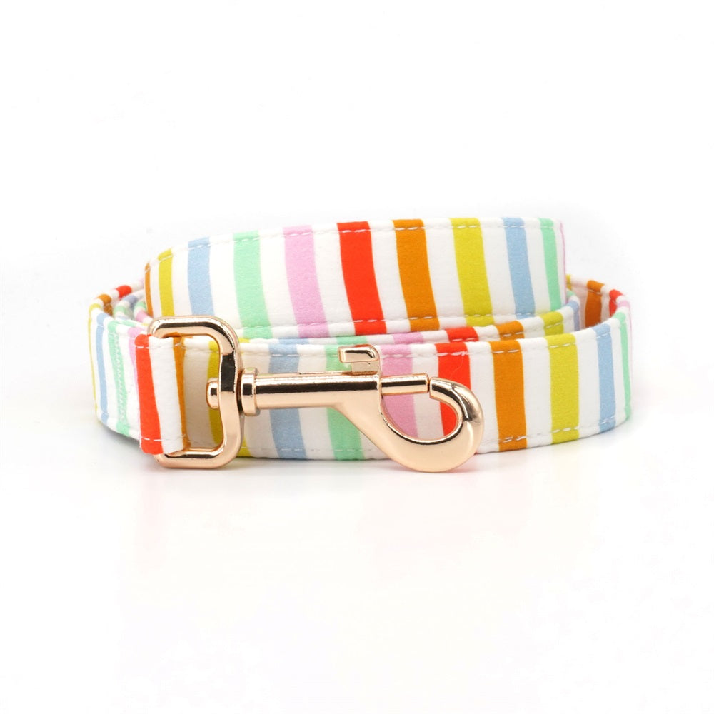 Summer Stripe Collar, Bow Tie, and Leash