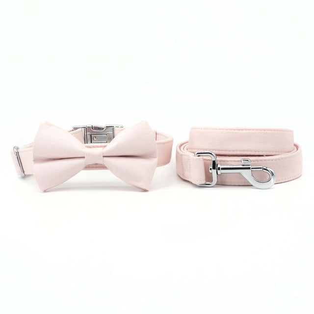 Blush Pink Bow Tie Dog Collar
