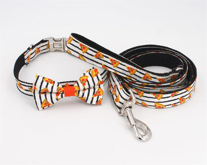 Pupperoni Pizza Collar, Bowtie/Bow, and Leash